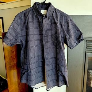 Small Navy Short-Sleeved Button Down Billy Reid